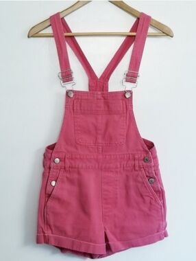BDG Urban Outfitters Pink Denim Short Overalls